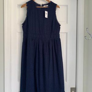 Navy eyelet maternity dress - LG